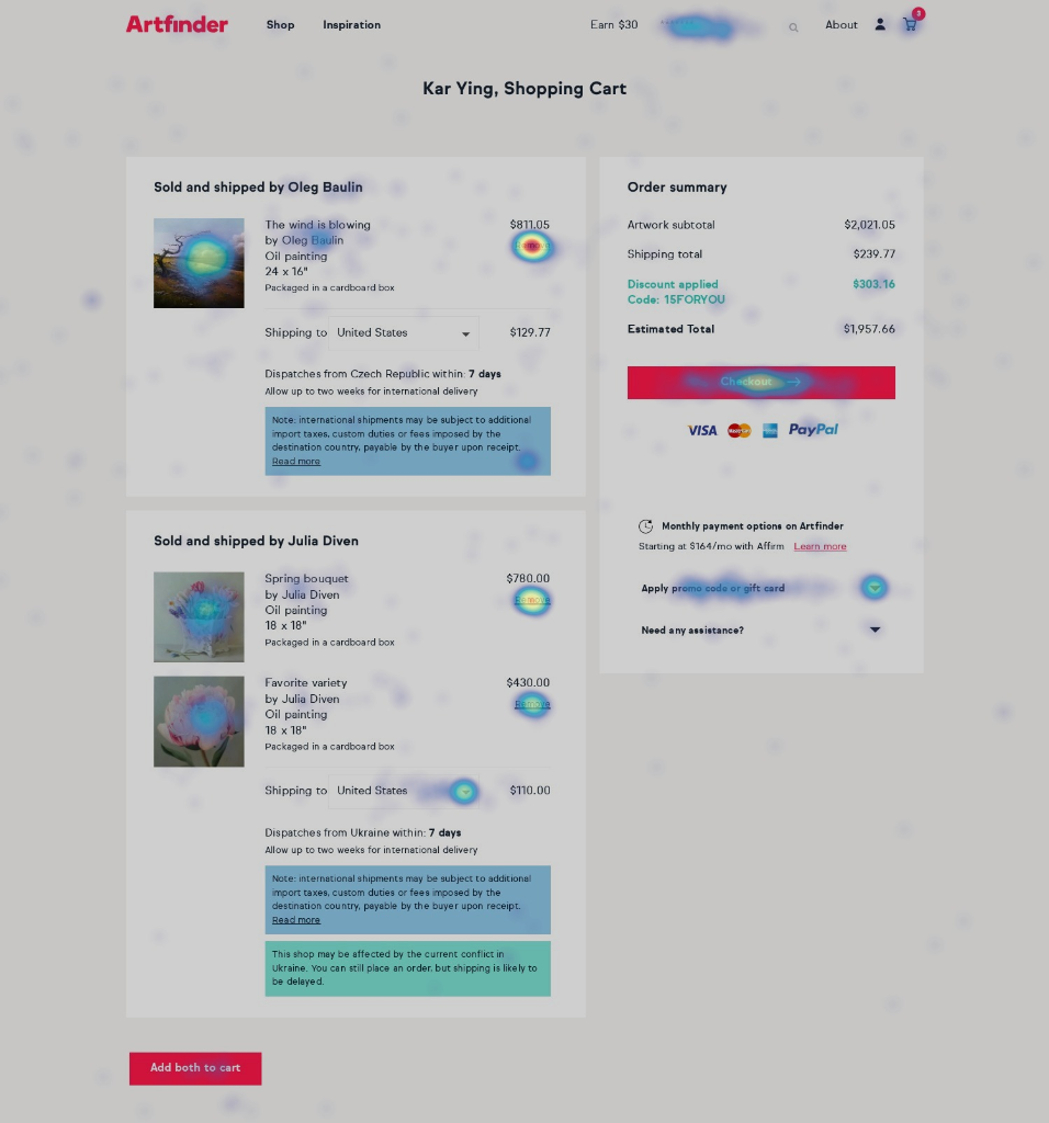 Heatmap: Users rage-clicking on static elements